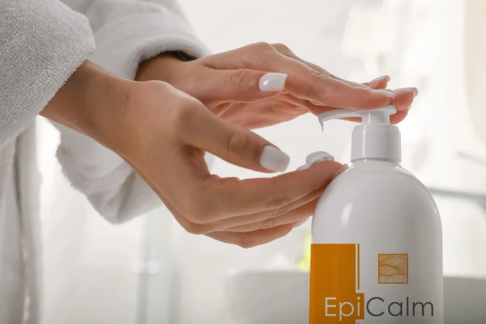 Applying Epicalm immediately after laser hair removal