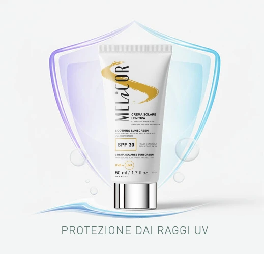 Crema solare minerale SPF dopo epilazione laser, protezione UV pelle sensibile