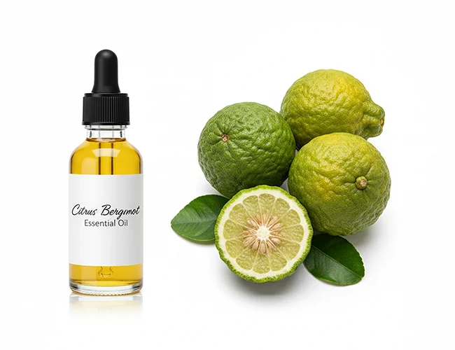 Olio essenziale di bergamotto con furocumarine, fotosensibilizzante per pelle con melasma