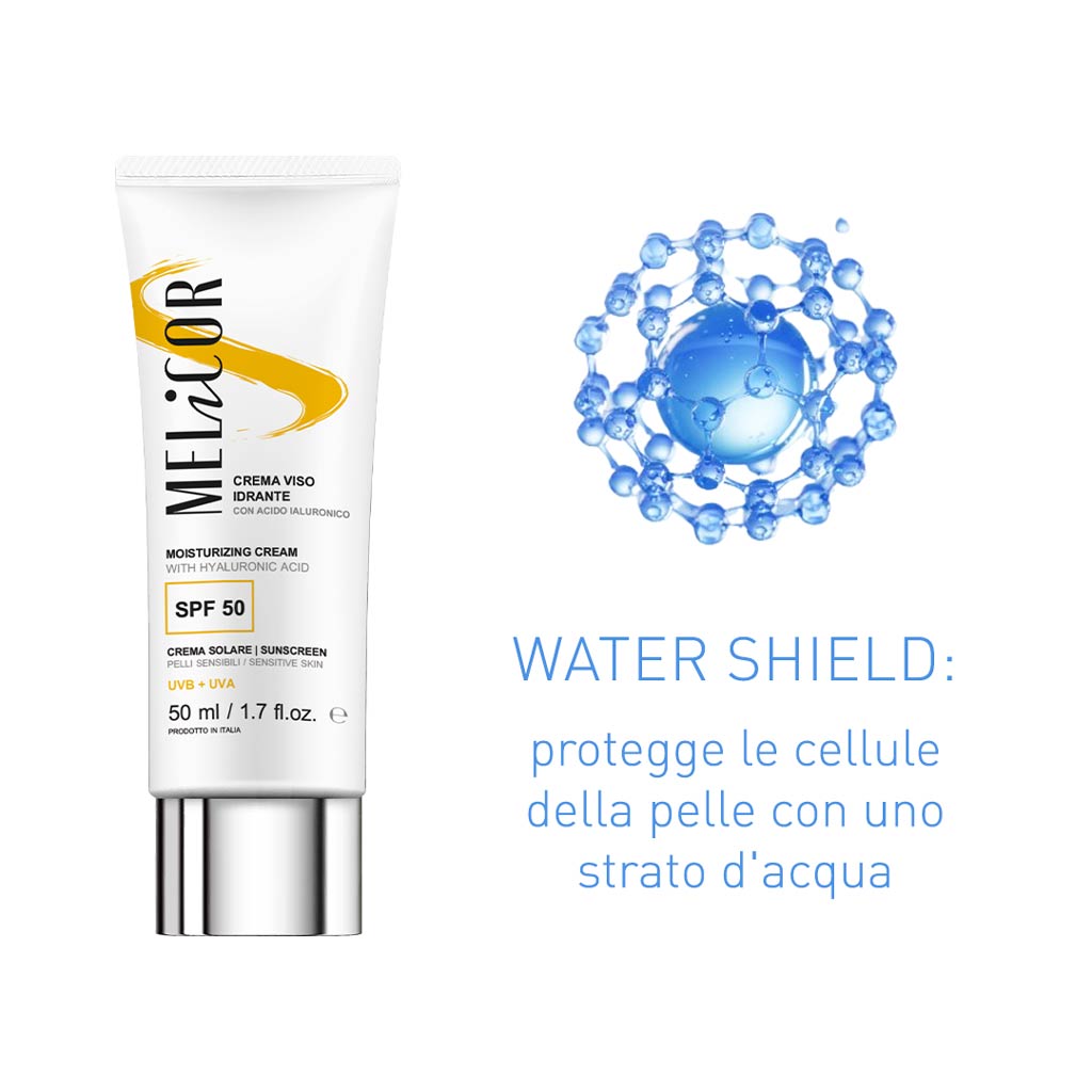 SPF 50 Water Shield protegge le cellule della pelle